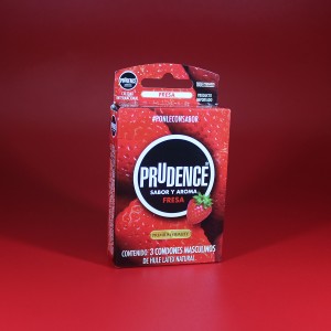 PRUDENCE SABOR Y AROMA FRESA 3 CONDONES