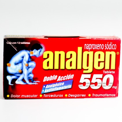 ANALGEN NAPROXENO 12 TABLETAS 550 MG