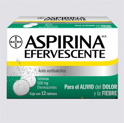 ASPIRINA EFERVECENTE 500MG C/12 TAB.