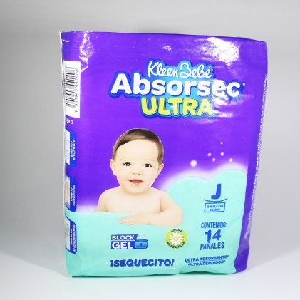 KLEEN BEBE ABSORSEC ULTRA PAÑALES CONT. 14 JUMBO