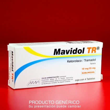 MAVIDOL TR  KETOROLACO/TRAMADOL  10MG/ 25MG 4TABS